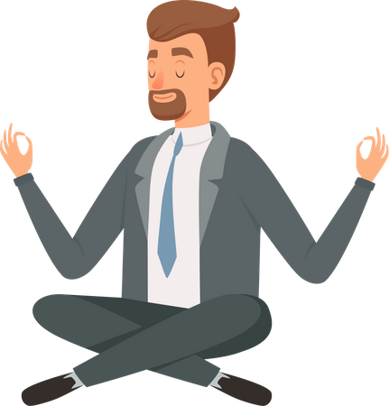 Businessman Meditating  イラスト