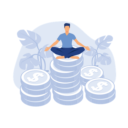 Businessman meditating  イラスト
