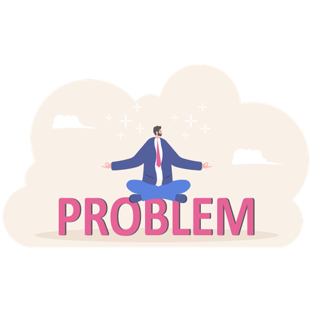 Businessman meditation over problem  Illustration