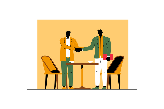 Businessman meeting at coffee shop  Illustration