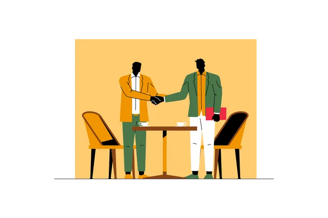 Businessman meeting at coffee shop  Illustration