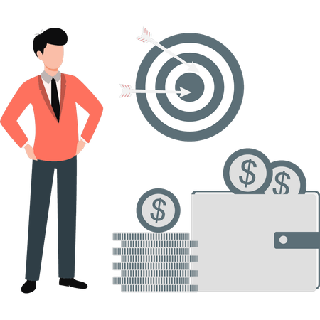 Businessman meeting his payment collection target  Illustration