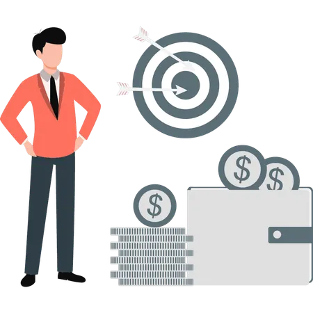 Businessman meeting his payment collection target  Illustration