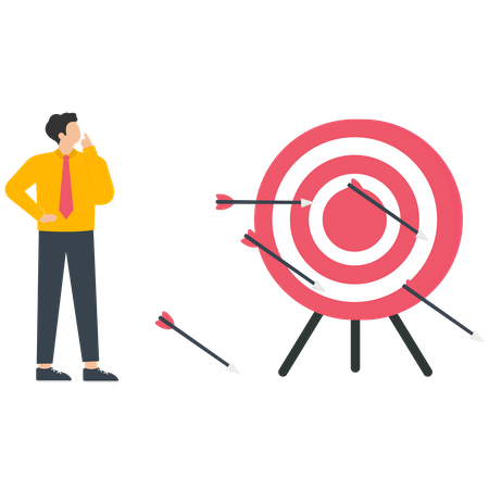 Businessman missed the target  Illustration