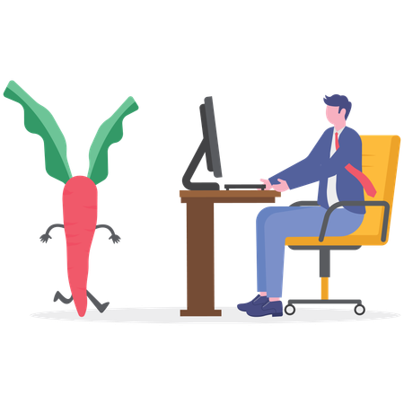 Businessman motivating employee  Illustration