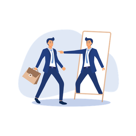 Businessman motivating self  Illustration