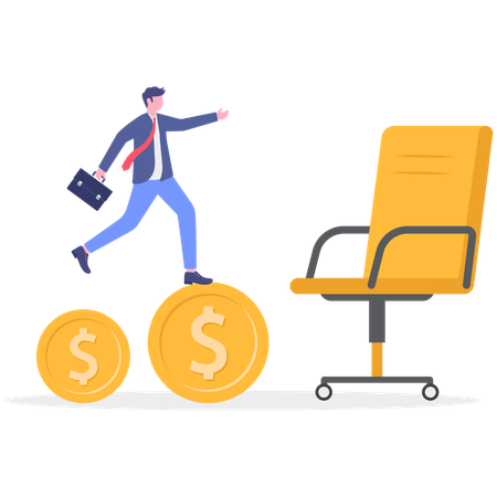 Businessman moves to another job  Illustration