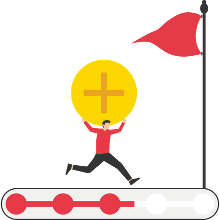 Businessman moves towards progress  Illustration