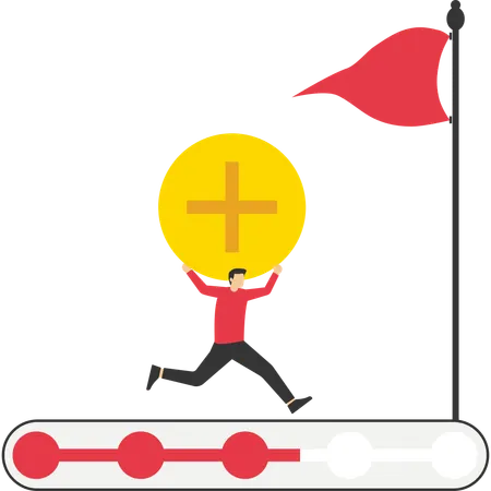 Businessman moves towards progress  Illustration