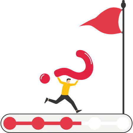 Businessman moves towards progress  Illustration