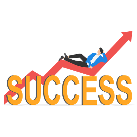 Businessman moves towards success  Illustration