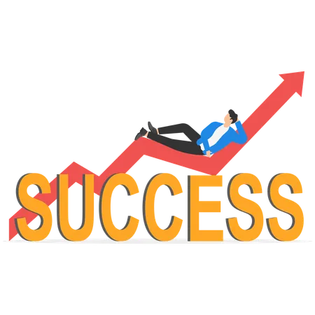 Businessman moves towards success  Illustration