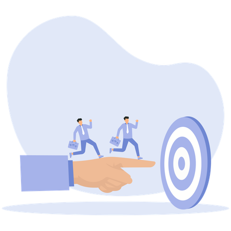 Businessman moves towards their targets  Illustration