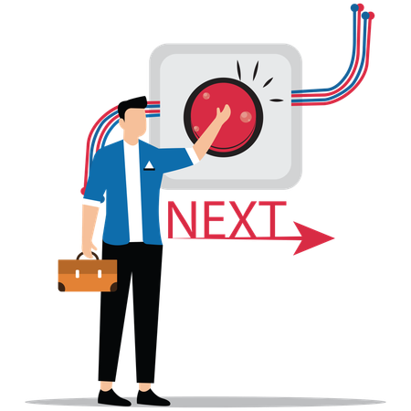 Businessman moving at Next level  Illustration