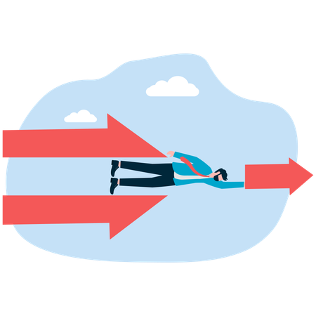 Businessman moving forward  Illustration