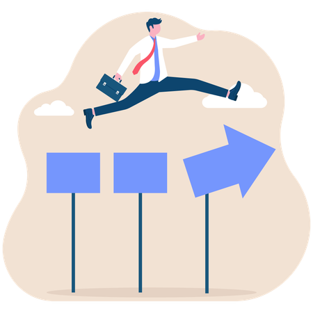 Businessman moving in business direction  Illustration