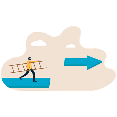 Businessman moving towards front  Illustration