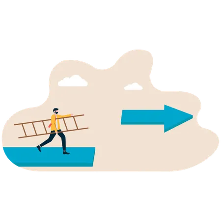 Businessman moving towards front  Illustration