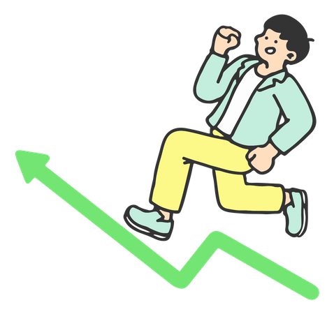 Businessman moving towards growth  Illustration