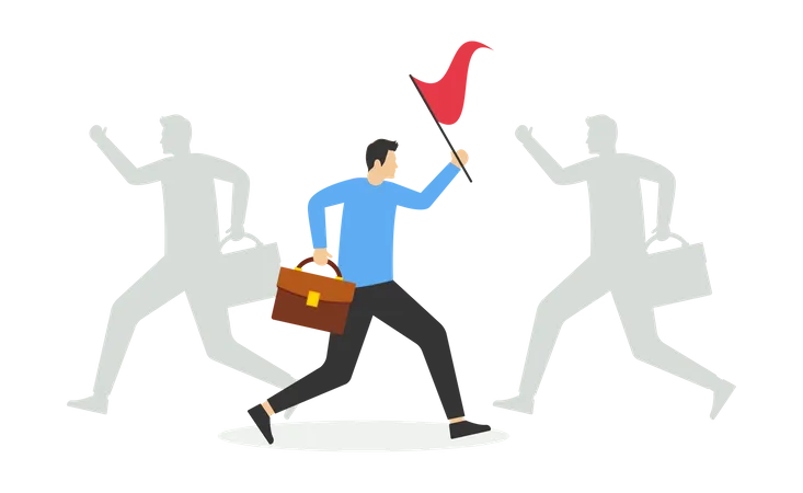 Businessman moving towards success  Illustration