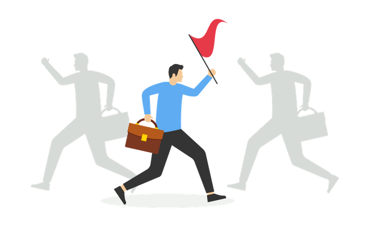 Businessman moving towards success  Illustration