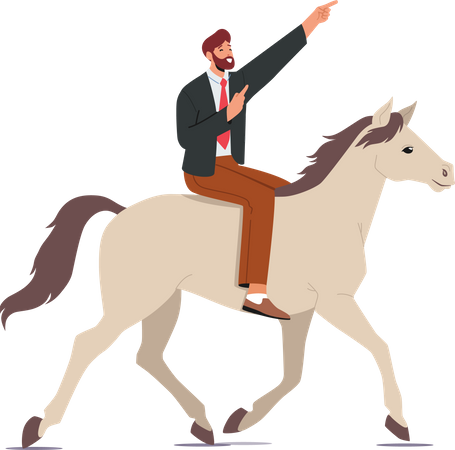 Businessman moving towards success  Illustration