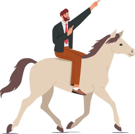 Businessman moving towards success  Illustration