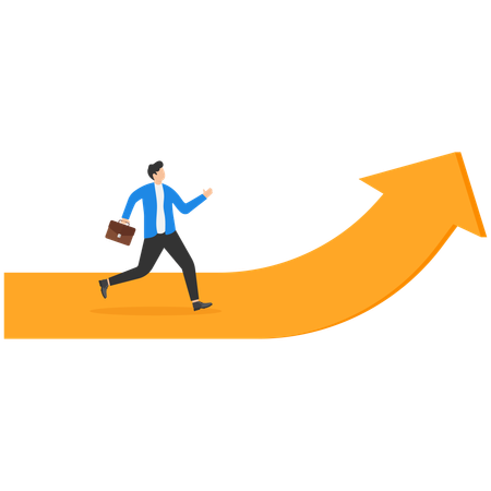 Businessman moving up  Illustration