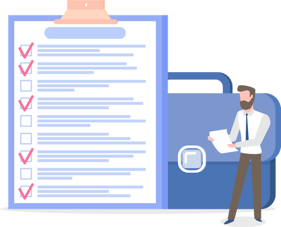 Businessman near checklist  Illustration