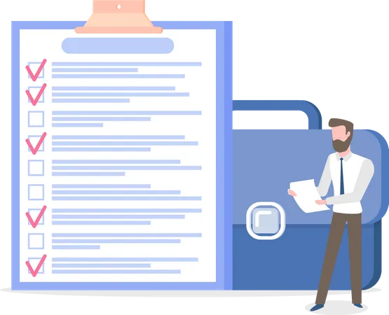 Businessman near checklist  Illustration