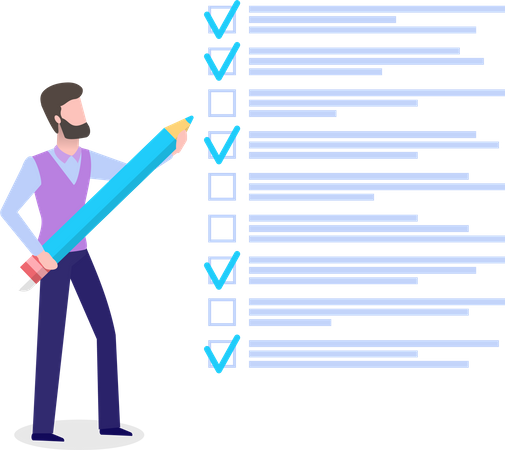 Businessman near checklist planning  Illustration