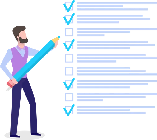 Businessman near checklist planning  Illustration