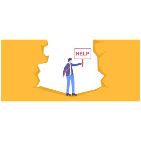 Businessman needing business help  Illustration