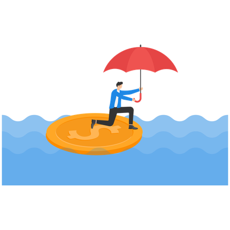 Businessman needs Government support for business  Illustration