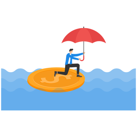 Businessman needs Government support for business  Illustration