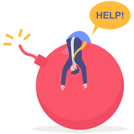 Businessman needs help from other  Illustration