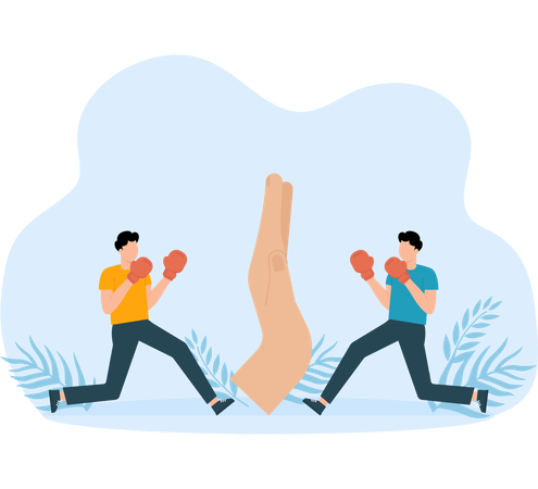 Businessman negotiating with employee  Illustration