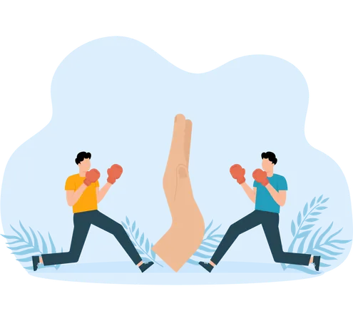 Businessman negotiating with employee  Illustration