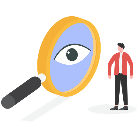 Businessman observing business vision  Illustration