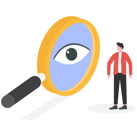 Businessman observing business vision  Illustration