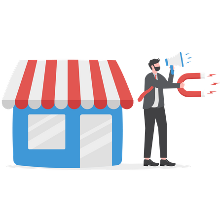 Businessman offer invest with small business  Illustration