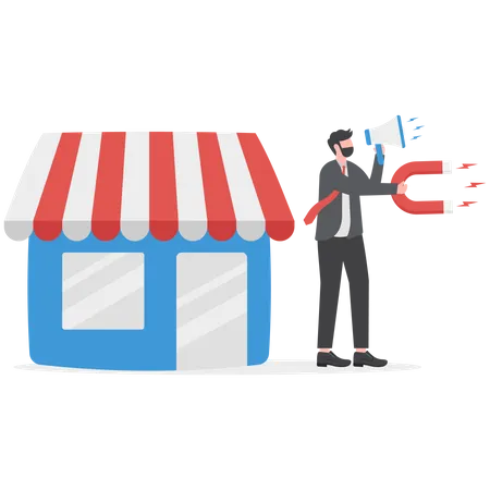 Businessman offer invest with small business  Illustration