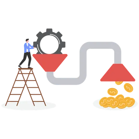 Businessman offering business opportunities  Illustration
