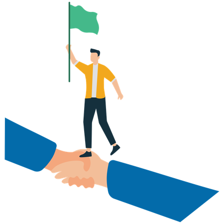 Businessman offering Helping Hand in Crisis  Illustration