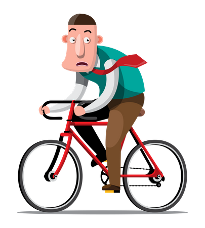 Businessman on bicycle  Illustration