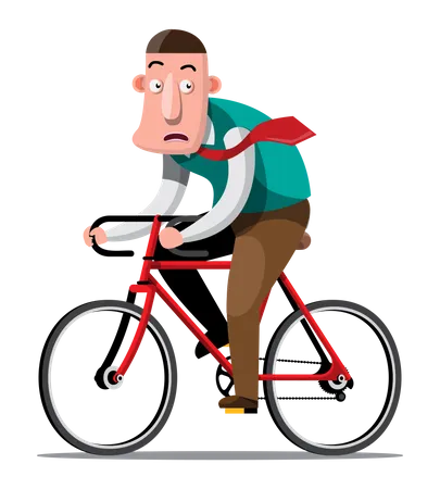 Businessman on bicycle  Illustration