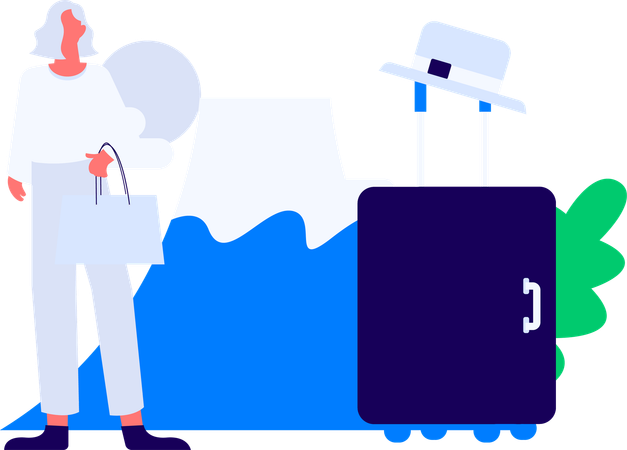 Businessman on business trip  Illustration
