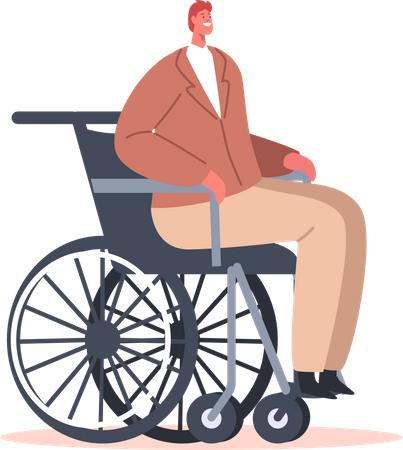 Businessman on disabled wheelchair  Illustration