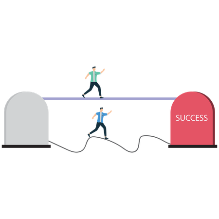 Businessman on path to success  Illustration
