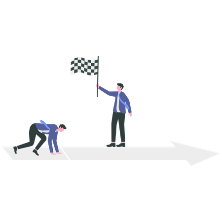 Businessman on start position  Illustration